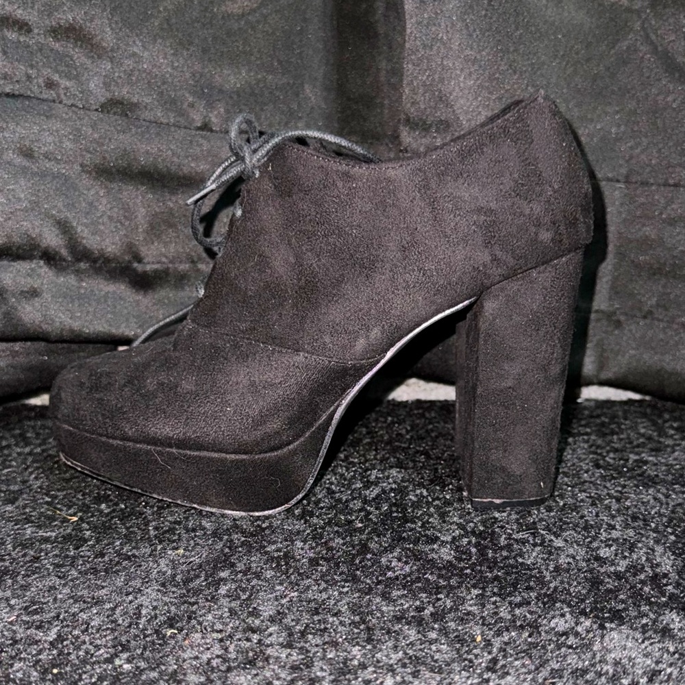 Perphy Women's Platform Chunky Heel Lace Up Ankle Booties